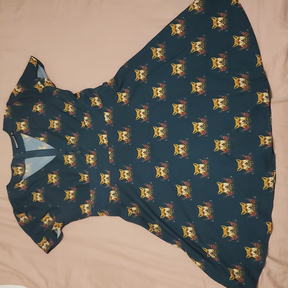 Dangerfield teal fox dress (AU 14)